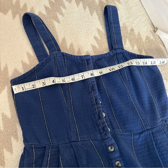 Billabong Paint The Town Wide-leg Button-Down Cropped Jumpsuit in Blue Stripe, M - Picture 12 of 14